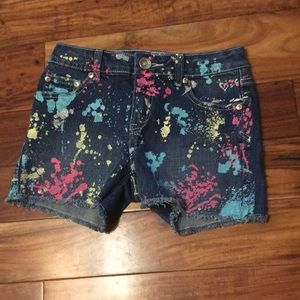 Paint splattered Jean shorts